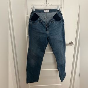 Gap Maternity Inset Panel Cheeky Straight Jeans with Washwell